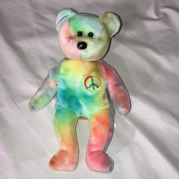 Lot of 3 Beanie Babies Gobbles Hippity Peace Bear No Tags - Picture 10 of 13